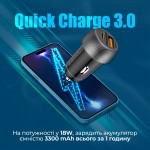 Автомобильное зарядное устройство Promate DriveGear-PD33 1USB 1Type-C 3A 33W Black