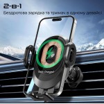 Автомобильное зарядное устройство с держателем Promate PowerMount-2 Black