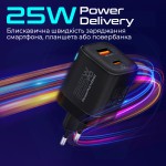 Сетевое зарядное устройство Promate PowerPort-25AC 25W 1Type-C 1USB 3A Black
