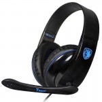 Наушники гарнитура накладные проводные Sades SA-701 Black/Blue (sa701blj)
