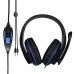 Наушники гарнитура накладные проводные Sades SA-701 Black/Blue (sa701blj)