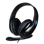 Наушники гарнитура накладные проводные Sades SA-701 Black/Blue (sa701blj)