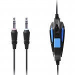 Наушники гарнитура накладные проводные Sades SA-701 Black/Blue (sa701blj)