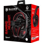 Наушники гарнитура накладные проводные Sades SA-708GT Black/Red (sa708brj)