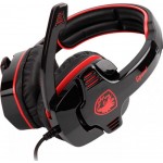 Наушники гарнитура накладные проводные Sades SA-708GT Black/Red (sa708brj)