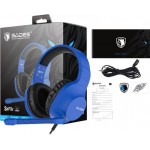 Наушники гарнитура накладные проводные Sades SA-721 Spirits Blue (sa721blj)