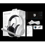 Наушники гарнитура накладные проводные Sades SA-721 Spirits White (sa721wtj)
