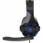 Наушники гарнитура накладные проводные Sades SA-726 Ppower Black/Blue (sa726blj)