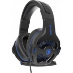 Наушники гарнитура накладные проводные Sades SA-726 Ppower Black/Blue (sa726blj)